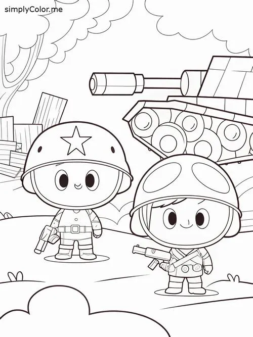 Tranh tập vẽ bức tranh cổ động kỷ niệm ngày thành lập quân đội, hình ảnh người lính cầm súng đứng cạnh lá cờ đỏ rất oai nghiêm, trang trọng.