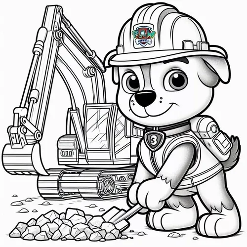 47 Tranh Tô Màu Chú Chó Cảnh Sát Cứu Hộ đội mũ đeo huy hiệu ngầu khiến bé thích mê