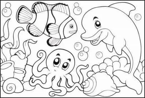 Khung cảnh nhộn nhịp dưới đáy biển với rất nhiều bạn cá nhỏ đang bơi tung tăng quanh những khóm san hô rực rỡ và bắt mắt vô cùng.