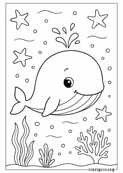 Chú cá voi khổng lồ đang phun cột nước trắng xóa lên bầu trời giữa không gian động vật dưới nước rộng lớn và thoáng đạt cực kỳ.