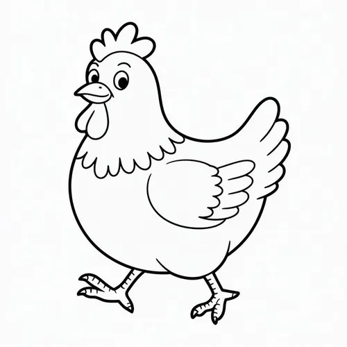 Chú gà mái duyên dáng đang sải bước đi dạo với biểu cảm nhẹ nhàng và đôi chân có vảy chân rõ nét trông cực kỳ linh hoạt và sống động.