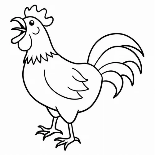 Một chú gà trống đang rướn cổ cao để chuẩn bị gáy sáng với cái mào to rực rỡ tạo nên một tư thế dũng mãnh và tràn đầy sức sống.