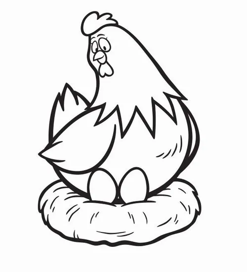 Cô gà mái đang ngồi thư giãn trên ổ rơm ấm áp với đôi mắt khép hờ tạo nên một khoảnh khắc nghỉ ngơi thực sự thoải mái và tự tại.