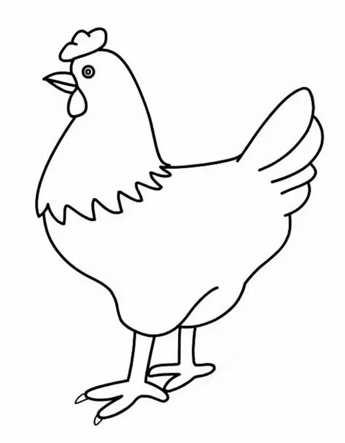 Chú gia cầm đang bước đi chậm rãi với dáng vẻ thong thả và chiếc mào răng cưa đặc trưng tạo nên một nét vẽ chân thực và gần gũi.