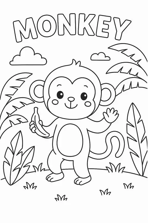 Bức họa chân dung khỉ với dòng chữ phía trên làm nổi bật khuôn mặt đặc sắc cùng đôi tai to rộng tạo nên một vẻ ngoài ấn tượng.