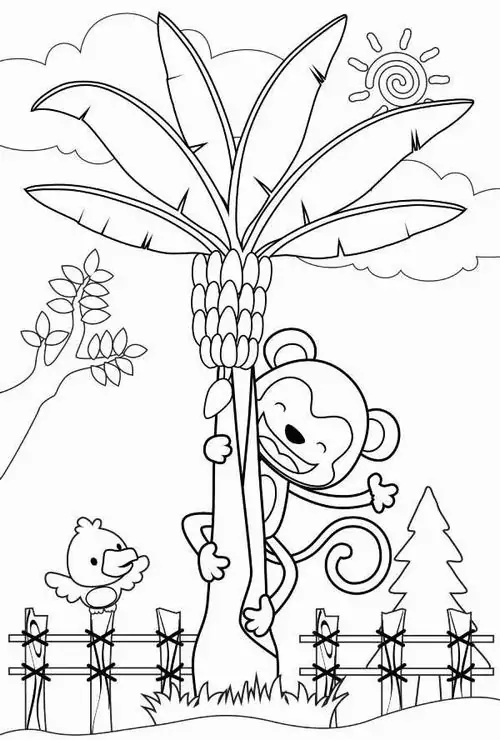 Chú khỉ bền bỉ leo lên ngọn cây cọ cao vút để hái quả chín mọng giữa bầu không khí rừng xanh cực kỳ trong lành cho trẻ 4 tuổi.