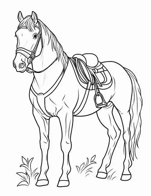 Ngựa gỗ bập bênh trong căn phòng nhỏ rực rỡ sắc màu là hình họa ngựa mang đầy kỷ niệm tuổi thơ mà bé nào cũng yêu thích khi vẽ.