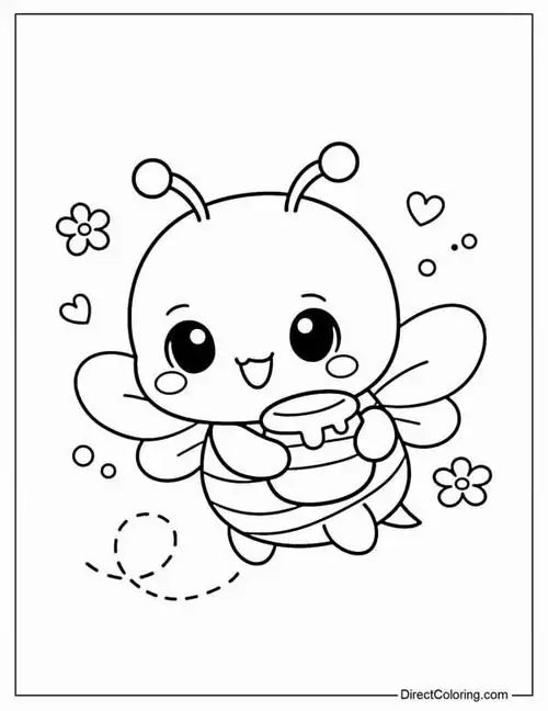 Chú ong nhỏ đứng giữa những bông hoa và ngôi sao lấp lánh thể hiện tinh thần hoạt động nhóm đầy tính kỷ luật và sự gắn kết thân thiện.