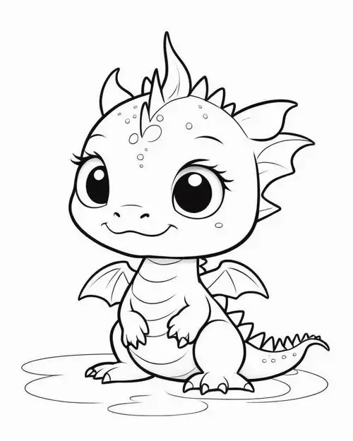 Một chú rồng uy nghi với đôi cánh lớn và lớp vảy dày đang đứng trên mỏm đá nhìn về phía xa xăm đầy dũng mãnh giữa trời xanh.