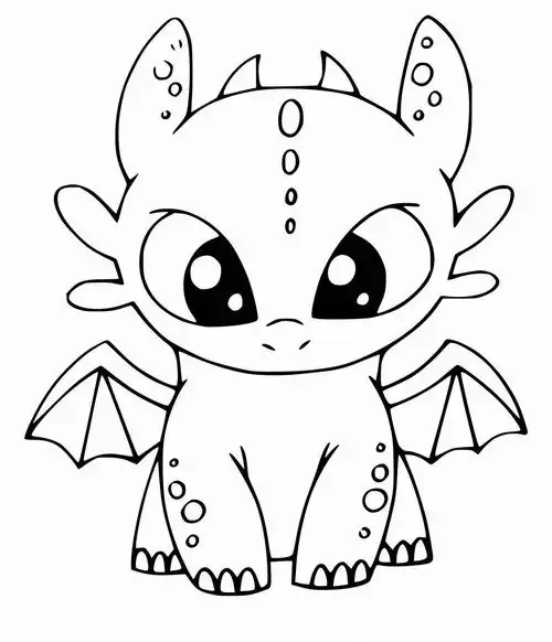 Bé rồng nhỏ nhắn có cặp sừng cong và đôi cánh mỏng đang ngồi nghiêng người tạo dáng duyên dáng trên nền trắng sạch sẽ cho bé 5 tuổi.