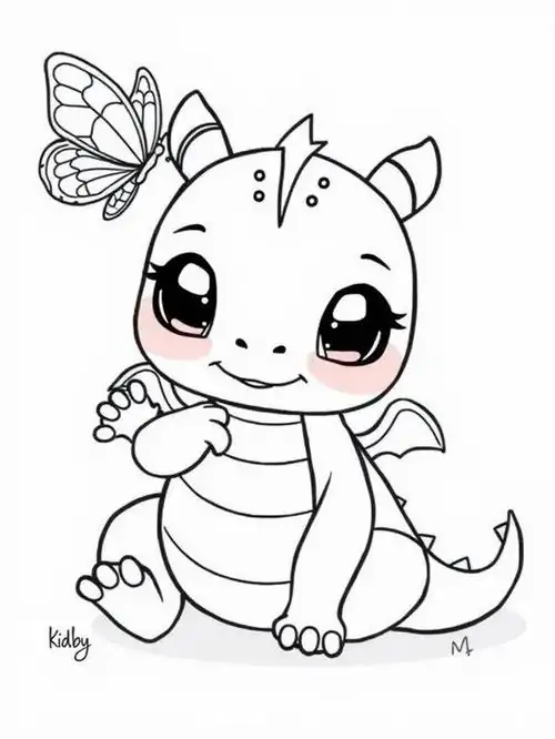 Chú rồng nhỏ đang đứng dang tay như muốn ôm lấy mọi người với biểu cảm gương mặt hào hứng và đôi mắt sáng rực rỡ đầy niềm vui.