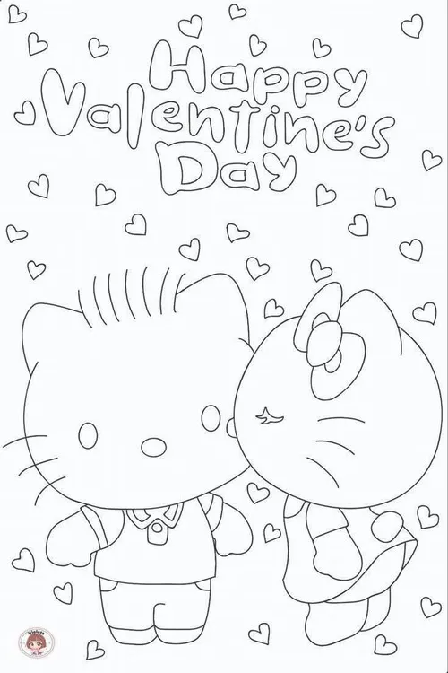 Tranh tô màu ghi lại giây phút Daniel khẽ hôn lên má Kitty giữa những làn gió nhẹ nhàng trên mặt giấy vẽ trắng tinh khôi và mịn màng.