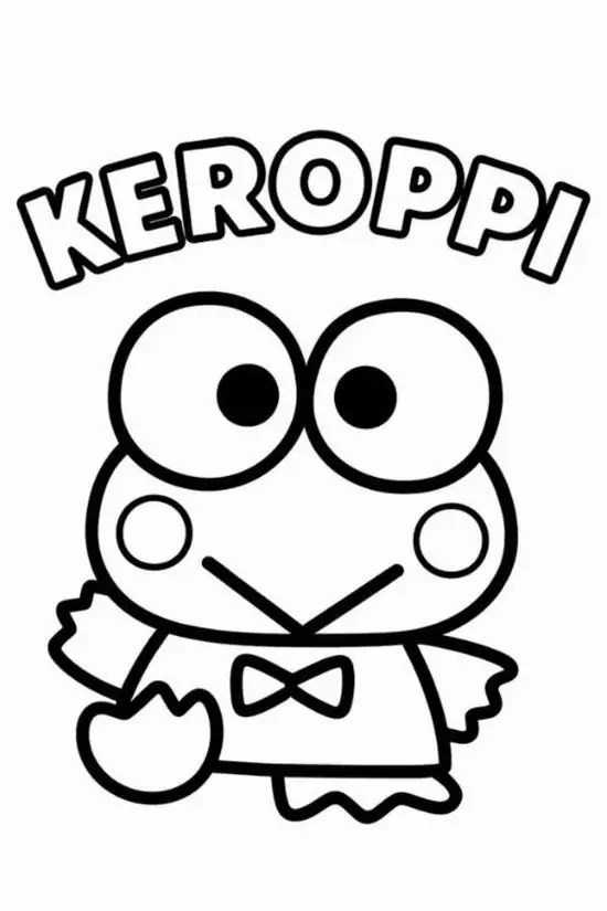 49 Tranh Tô Màu Ếch Keroppi với lá sen má hồng miệng chữ V ngộ nghĩnh cực lạ mắt