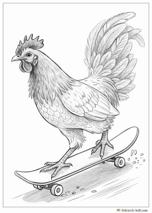 Con gà đực đang sải cánh bay nhẹ lên nóc chuồng để quan sát lãnh thổ của mình với vẻ mặt cực kỳ tập trung cho bé 5 tuổi