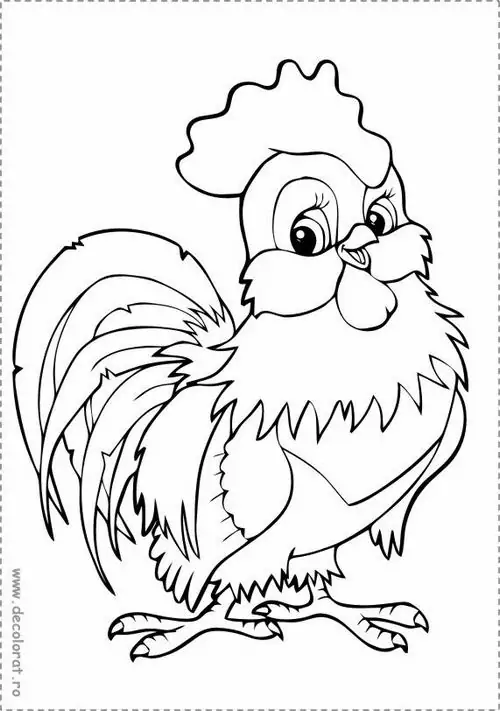 Tải hình tô màu chú gà trống nhỏ đang đuổi theo chú bướm vàng giữa vườn hoa cúc tạo nên một khung cảnh vừa ngộ nghĩnh vừa đáng yêu