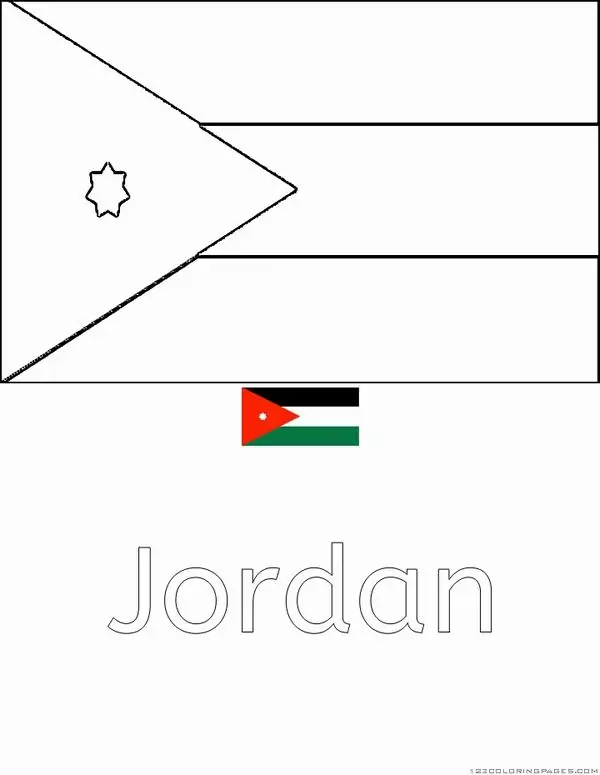 Quốc kỳ Jordan với ngôi sao bảy cánh nằm trong tam giác đỏ gợi lên những câu chuyện về lãnh thổ và bản sắc văn hóa riêng biệt.