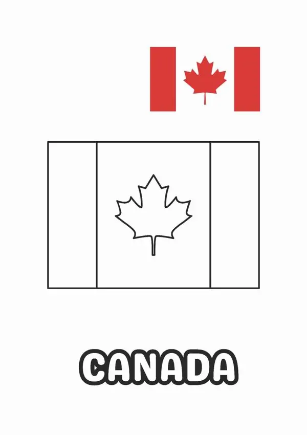 Lá phong đỏ rực rỡ nằm ngay chính giữa quốc kỳ Canada tạo nên một điểm nhấn nghệ thuật đầy ấn tượng cho bài học địa lý thế giới.