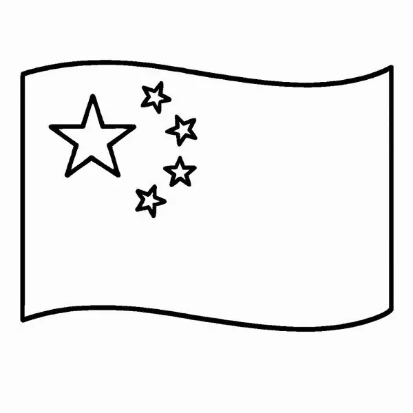 Quốc kỳ Trung Quốc với năm ngôi sao vàng nhỏ nhắn tỏa sáng lấp lánh trên nền đỏ rực rỡ mang lại cảm giác ấm áp cho bé 5 tuổi.