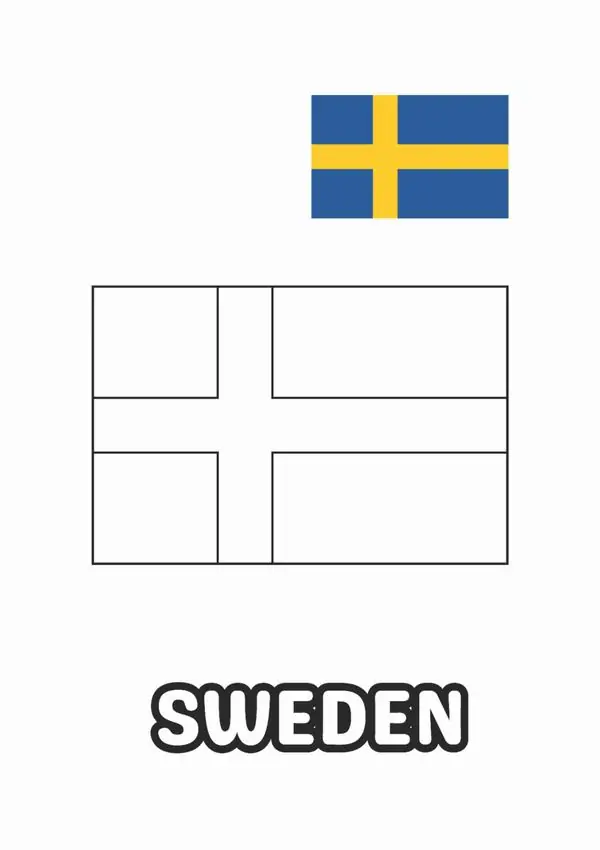 Trang tập tô màu lá cờ Thụy Điển với hình chữ thập phương Bắc tối giản giúp đôi tay bé thêm phần khéo léo và linh hoạt cho bé 3 tuổi.