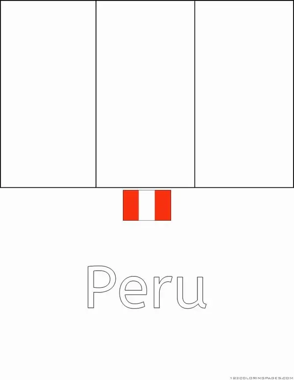Lá cờ nước Peru gồm hai dải đỏ kẹp lấy dải trắng tinh khôi ở giữa trông thật mạnh mẽ và tràn đầy tự hào cho trẻ 4 tuổi.