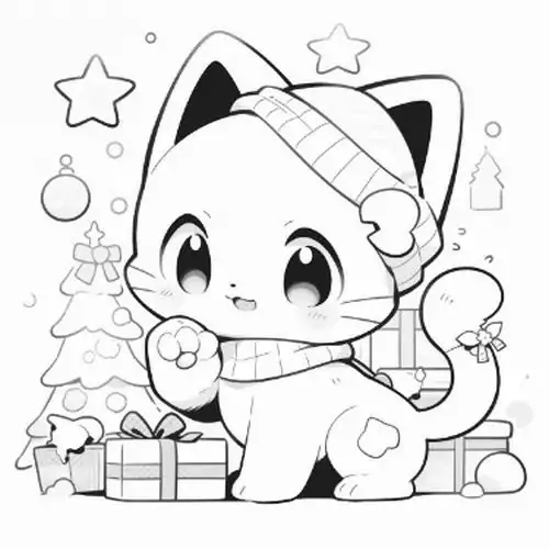 Một chú mèo nhỏ cuộn mình nằm ngủ bình yên bên trong chiếc hộp quà thắt nơ xinh xắn cùng cái đuôi mèo dài thật an nhiên.