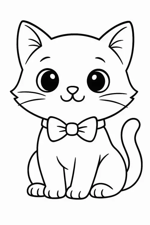 Chú mèo thắt cà vạt nơ bảnh bao đứng tạo dáng nghiêm chỉnh như một quý ông thực thụ thật lịch lãm cho bé 3 tuổi.