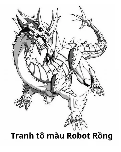 Tải ngay 32 Tranh Tô Màu Robot Rồng với cánh cơ khí và móng vuốt thép khổng lồ cực ngầu