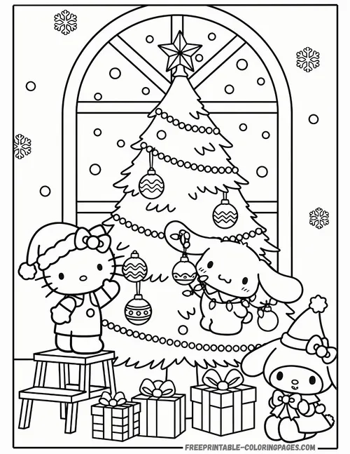 Kuromi ngồi trên ghế xoay ở bàn thủ công, trước mặt là ruy băng, cúc áo và kéo giấy, cả khung hình gợi cảm giác làm đồ tay rất riêng