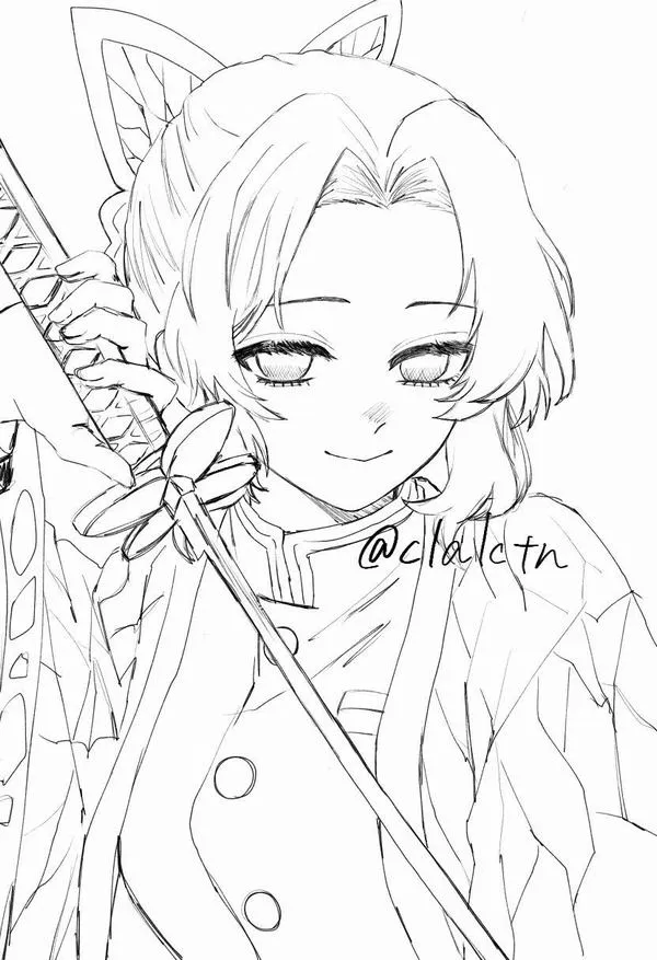 Sưu tầm 55 Tranh Tô Màu Shinobu thanh lịch cùng Nhật Luân Kiếm độc đáo đầy bí ẩn