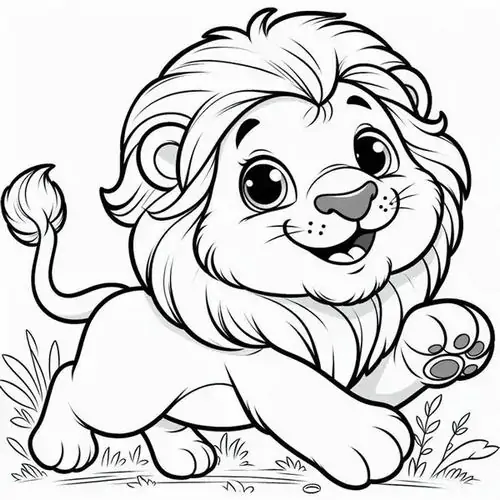 Hình ảnh chú sư tử con đang leo trèo và nô đùa trên những mỏm đá nhấp nhô thể hiện rõ bản năng tinh nghịch của một con sư tử con.