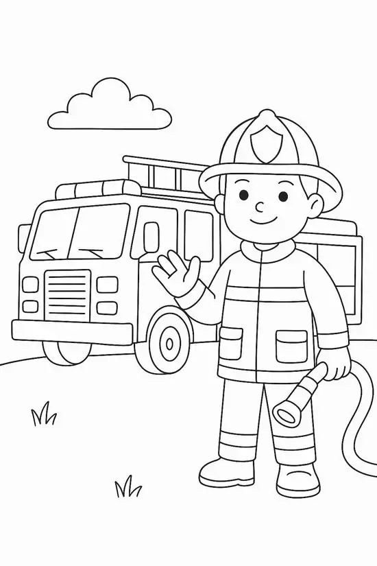 99 Bản in Tranh Tô Màu Xe Cứu Hoả Lính Chữa Cháy miễn phí cho bé thêm yêu nghề cứu nạn