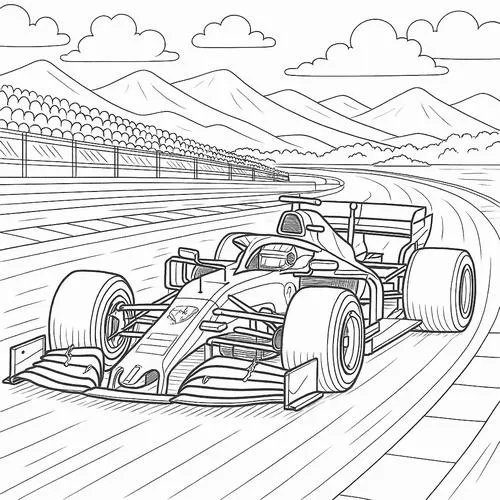 50 File in Tranh Tô Màu Xe Đua F1 đẹp cho bé yêu ô tô thể thao thích tăng tốc dẫn đầu