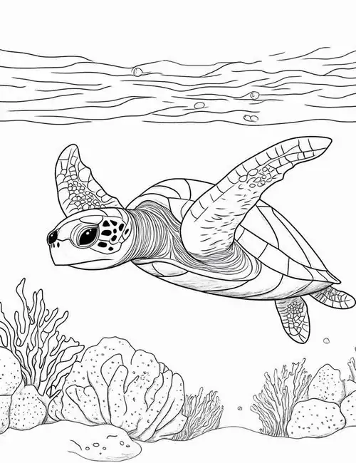 Bé rùa đang dùng những chiếc chân trụ vững chãi để leo lên một sườn đồi đầy hoa hướng dương vàng rực dưới ánh nắng ban mai dịu dàng.