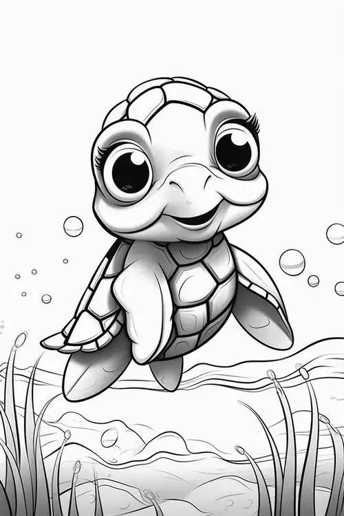 Chú rùa thợ mộc đang chăm chỉ đục đẽo những món đồ chơi nhỏ từ thân gỗ mục bên bờ suối chảy róc rách mang lại vẻ nhẫn nại.