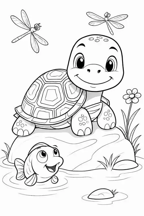 Những vệt màu rực rỡ trên mai một chú rùa đang khiêu vũ dưới mưa tạo nên một bức họa đầy tính nghệ thuật và vô cùng phóng khoáng.