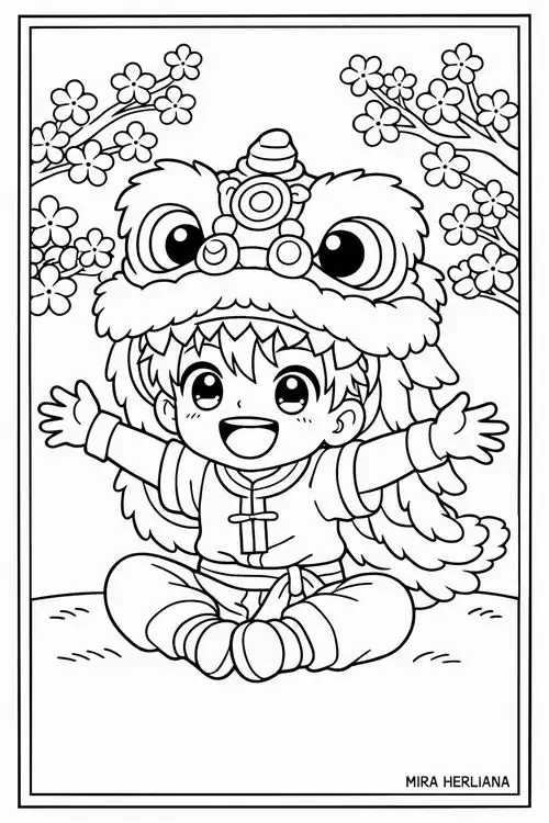 70 Tranh Tô Màu Con Lân Múa Lân Sư Rồng đẹp giúp bé khám phá lễ hội Tết Trung thu sinh động