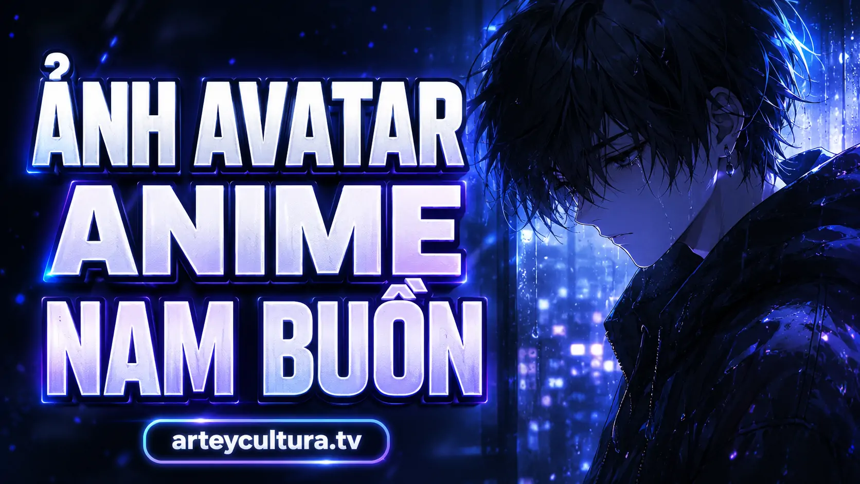 140 Ảnh Avatar Anime Nam Buồn tâm trạng gam màu u tối với mái tóc rũ rượi ánh mắt xa xăm đầy nghệ thuật