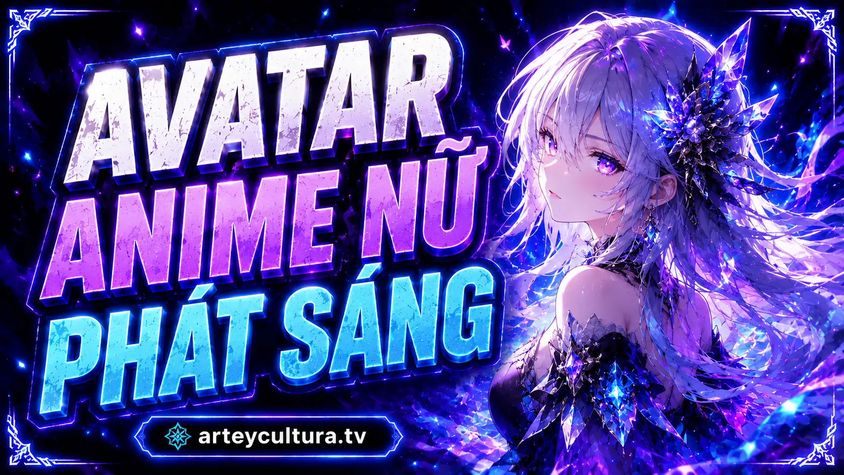 99 Ảnh Avatar Anime Nữ Phát Sáng đẹp với tóc bắt sáng và hiệu ứng hạt sáng đầy cuốn hút