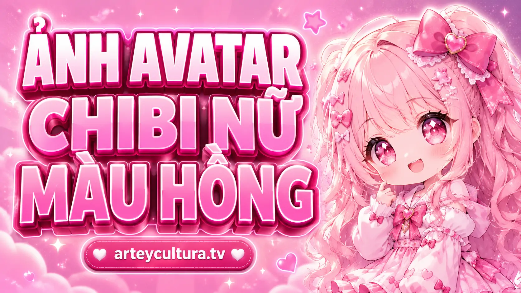 120 Ảnh Avatar Chibi Nữ Màu Hồng dễ thương nổi bật biểu cảm hồn nhiên và vui tươi ngọt ngào