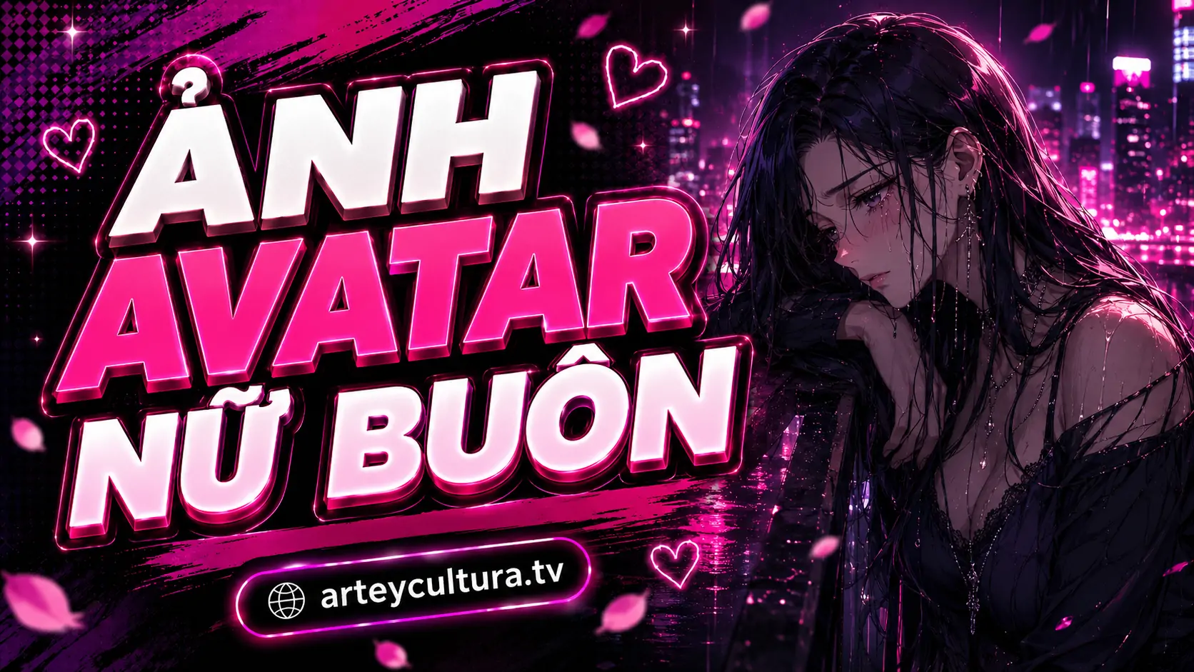 199 Ảnh Avatar Nữ Buồn đầy Tâm Trạng u sầu với ánh mắt ngân ngấn lệ và tóc xõa dài
