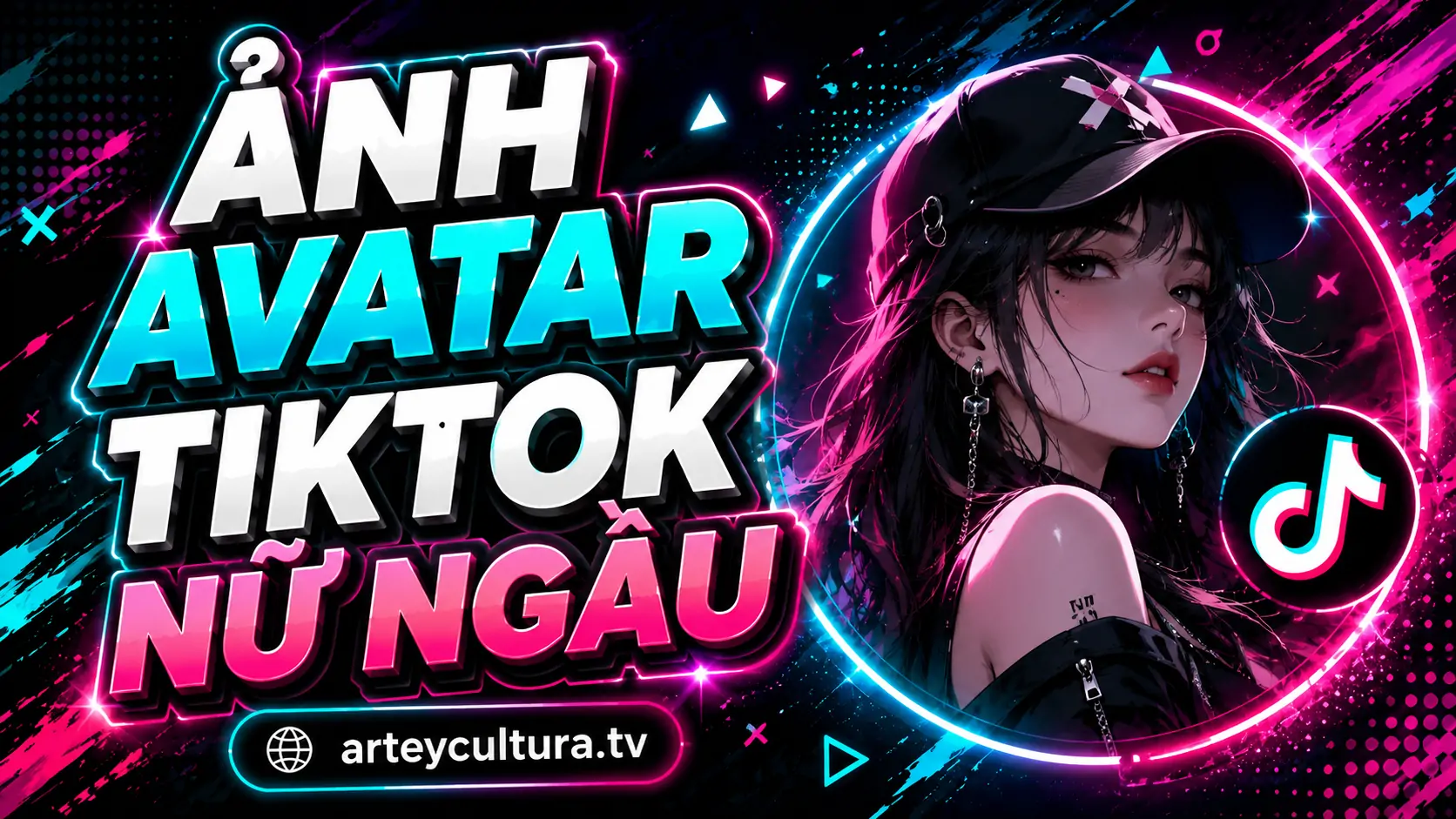 109 Ảnh Avatar Tiktok Nữ Ngầu cá tính, tóc tối màu, nền phố đêm và phong cách vibe rất hiện đại