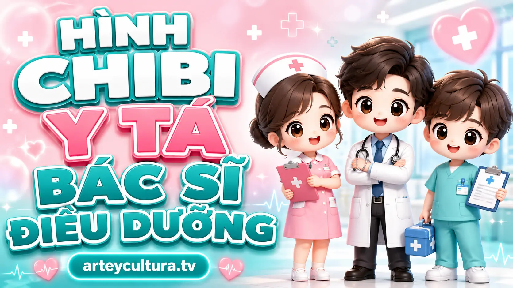 83 Ảnh Chibi Y Tá Bác Sĩ Điều Dưỡng phong cách hoạt hình với ống nghe, khẩu trang và áo blouse trắng