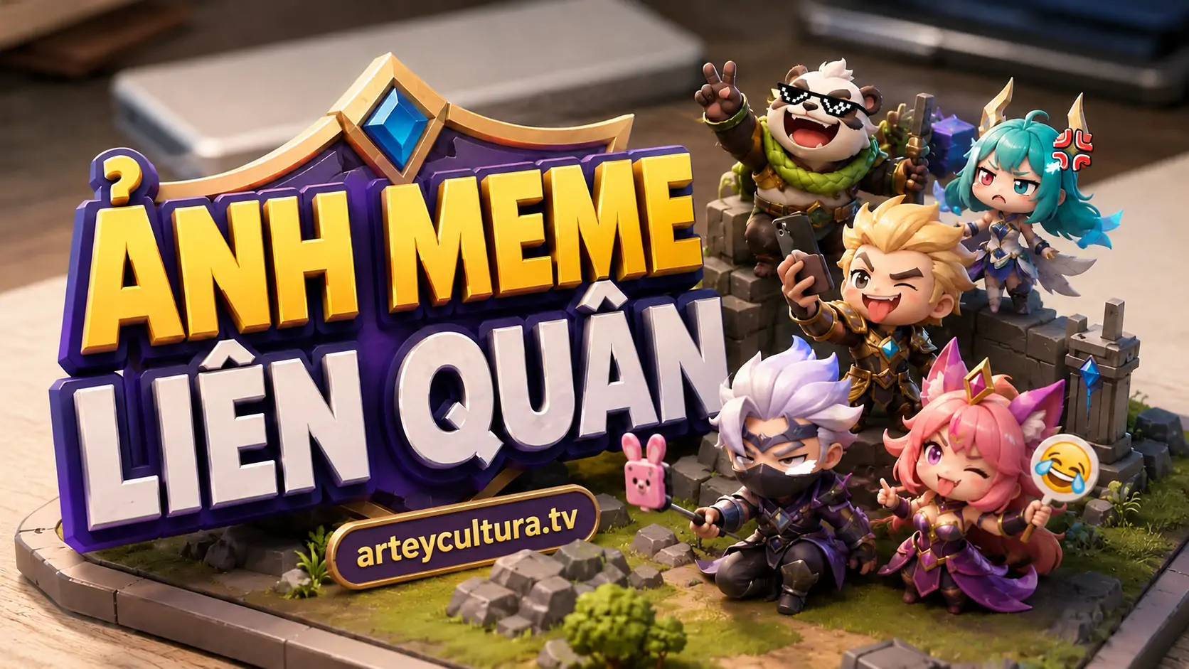 150 Ảnh Meme Liên Quân chế hài hước ngộ nghĩnh kết hợp biểu cảm đời thực với hiệu ứng kỹ năng tướng