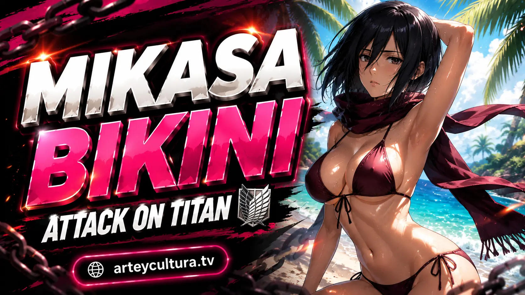 70 Ảnh Mikasa Bikini Sexy gợi cảm vừa đủ, mang khí chất lạnh lùng quen thuộc trong Attack on Titan