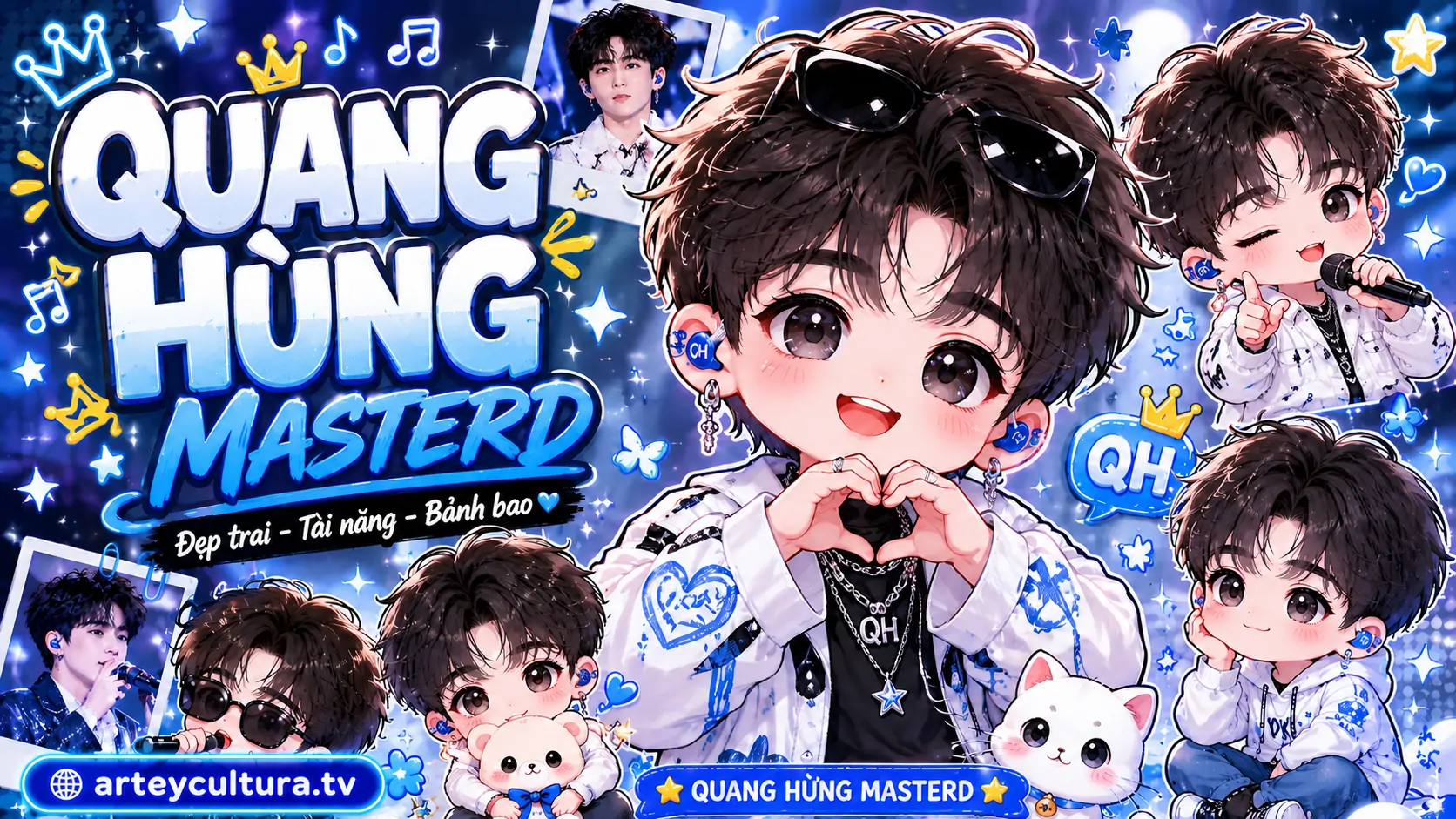 60 Ảnh Quang Hùng Masterd Chibi cute với tạo hình mini, nụ cười sáng và outfit biểu diễn đầy phong cách