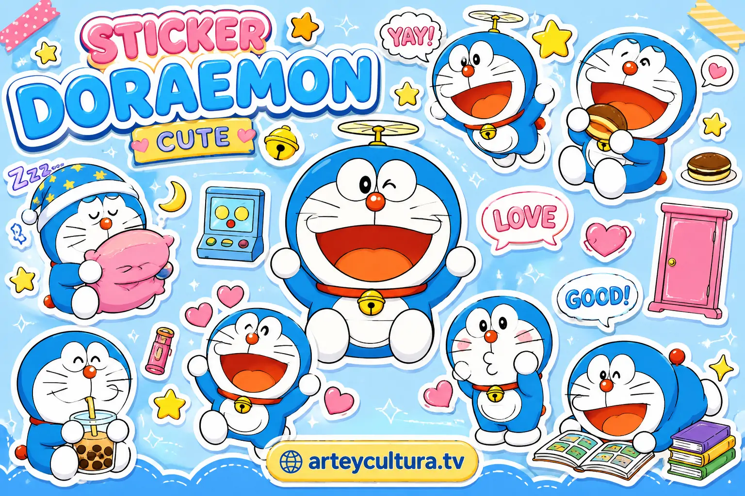 Bộ 81 Ảnh Sticker Doraemon dễ thương với biểu cảm cười híp mắt hay mếu máo và nụ cười cưng xỉu