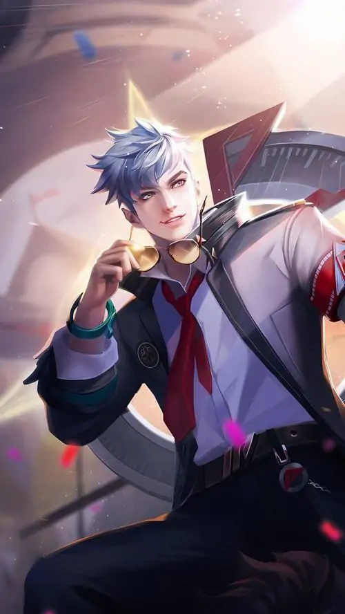 Ảnh avatar game Tulen mặc áo choàng vai trắng đen, thắt lưng kim loại sáng rõ, nụ cười mảnh tạo dáng vừa lịch sự vừa khó đoán