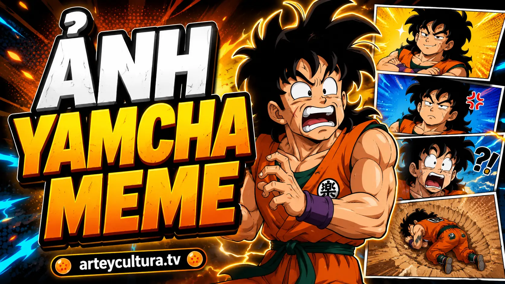 41 Ảnh Yamcha Meme chế hài hước nằm chết trong hố tròn tư thế bất động để troll bạn bè hiệu quả