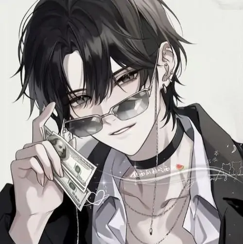 Ảnh sticker một nam thần anime đeo kính râm sành điệu tay vuốt tóc khoe vẻ ngoài thời thượng chất lừ khó cưỡng