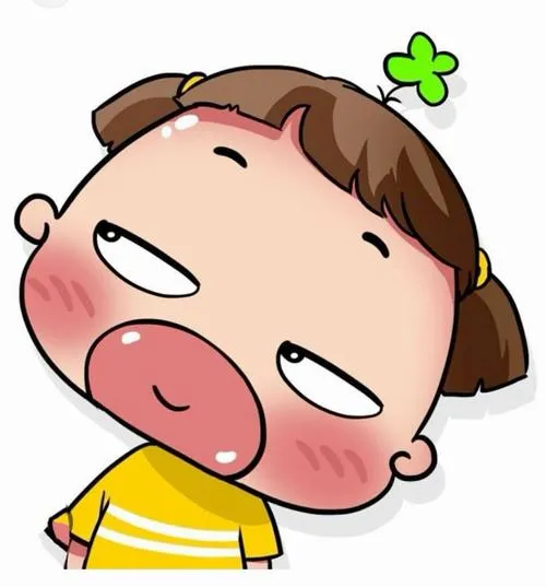 Cô bé áo vàng nghiêng đầu lè lưỡi, mắt trợn ngược và cỏ bốn lá trên tóc làm hình chibi vô tri hài hước thêm xỉu ngang